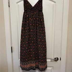 Chic Black and Pink Patterned Maxi Dress